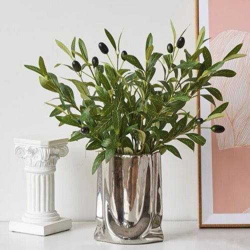 1 Branch Green Fruit Imitation Olive Leaf. - BusDeals