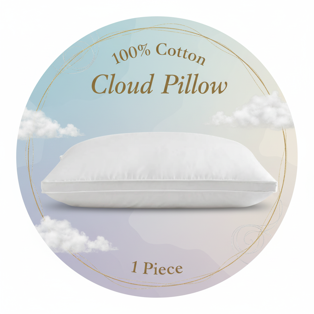 1 Piece Cloud Pillow, 100% Cotton. - BusDeals