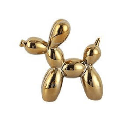 1 Piece Gold Balloon Dog Statue Decoration Ornament, 18x22 cm. - BusDeals