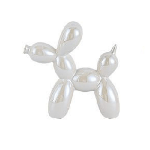 1 Piece White Balloon Dog Statue Decoration Ornament, 18x22 cm. - BusDeals