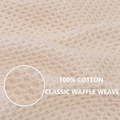 100% cotton 6 - pcs 34x34cm, waffle weave kitchen dish cloths, ultra soft absorbent quick drying dish towels, beige - BusDeals