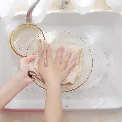 100% cotton 6 - pcs 34x34cm, waffle weave kitchen dish cloths, ultra soft absorbent quick drying dish towels, beige - BusDeals