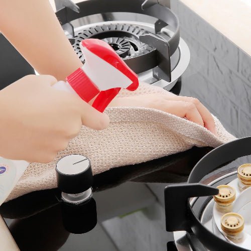 100% cotton 6 - pcs 34x34cm, waffle weave kitchen dish cloths, ultra soft absorbent quick drying dish towels, beige - BusDeals