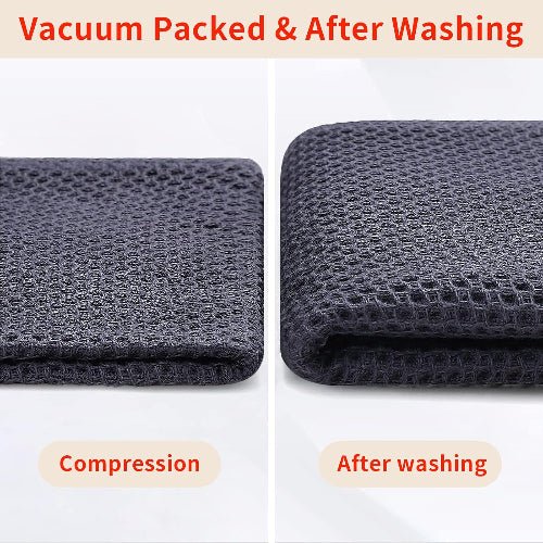 100% cotton 6 - pcs 34x34cm, waffle weave kitchen dish cloths, ultra soft absorbent quick drying dish towels, dark grey - BusDeals