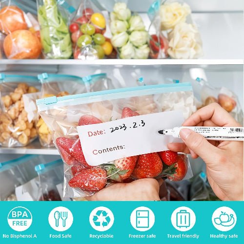 15 Pcs 23x16 cm; Antibacterial food bag with zipper close. Reusable Ziplock Bags - BusDeals