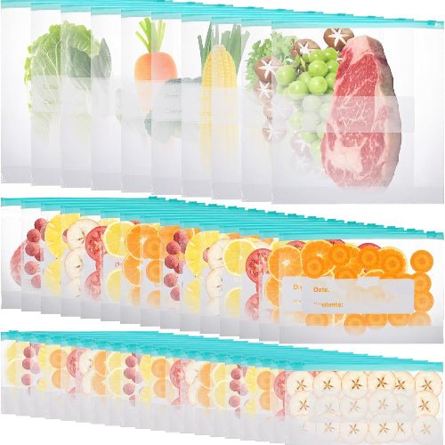 15 Pcs 23x16 cm; Antibacterial food bag with zipper close. Reusable Ziplock Bags - BusDeals