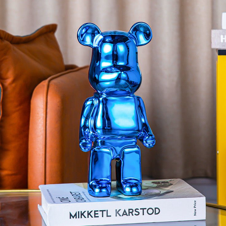 1pc 28cm Blue Decoration Trendy Bear Ceramic Ornament. - BusDeals