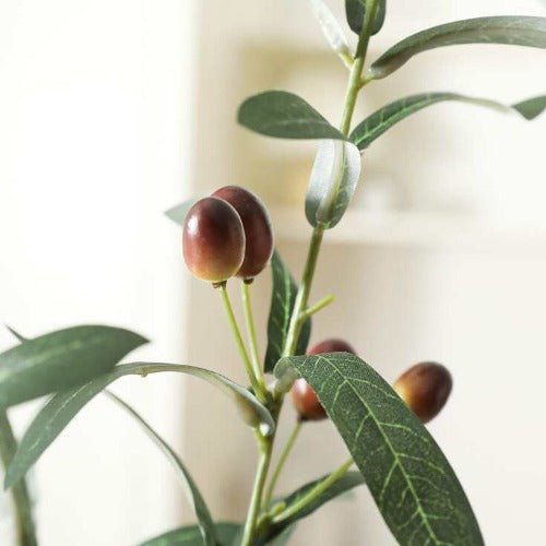 1pc Artificial Tropical Plant Olive Branch With Fruit For Home Decoration, Garden. - BusDeals