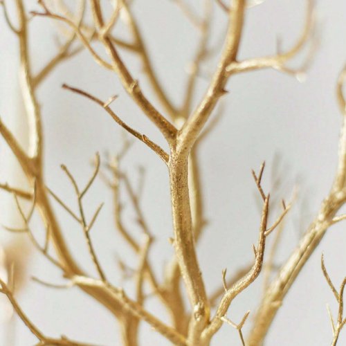 1pc Glitter Gold Branch Plastic Artificial Tree Branch, Small. - BusDeals