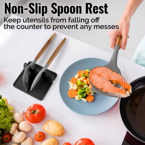 1pc Kitchen Silicone Utensil Rest with Drip Pad for Spoon. - BusDeals