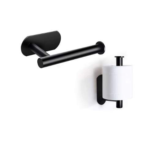 1pc Stainless Steel Bathroom Wall Mounted Toilet Paper Holder, Black Color. - BusDeals