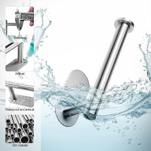 1pc Stainless Steel Bathroom Wall Mounted Toilet Paper Holder, Silver Color. - BusDeals