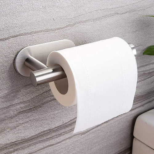1pc Stainless Steel Bathroom Wall Mounted Toilet Paper Holder, Silver Color. - BusDeals