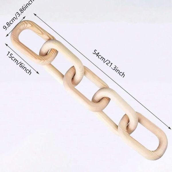 1pc Wood Chain Link Decor White/Black. - BusDeals