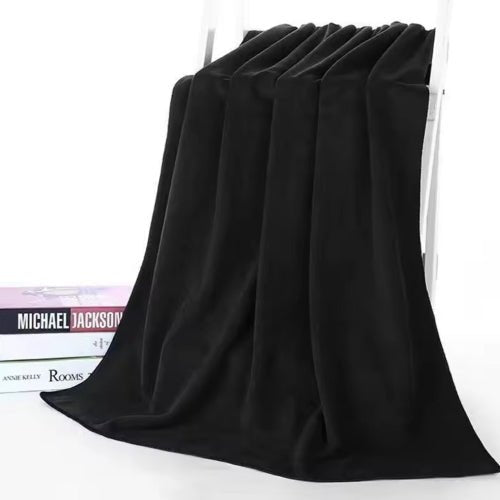 2 pcs Bath towels, fast dry coral towel set, Black. - BusDeals