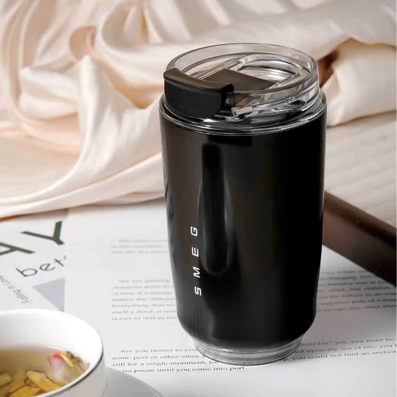 240ML Smeg Beverage Cup Travel Portable Car Drinking Coffee Thermos, Black. - BusDeals
