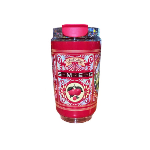 240ML Smeg Beverage Cup Travel Portable Car Drinking Cup Stainless Steel Vacuum Leak proof Coffee Thermos, Red print - BusDeals