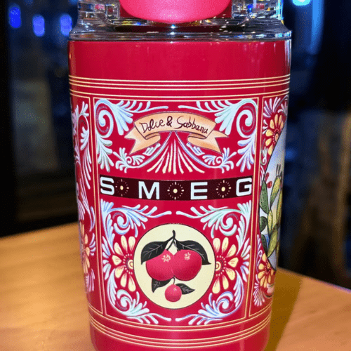 240ML Smeg Beverage Cup Travel Portable Car Drinking Cup Stainless Steel Vacuum Leak proof Coffee Thermos, Red print - BusDeals