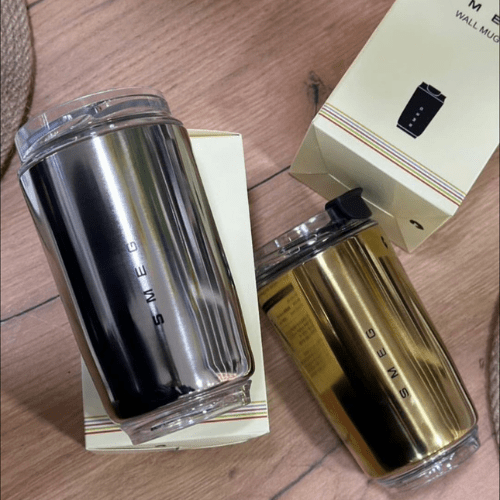 240ML Smeg Beverage Cup Travel Portable Car Drinking Cup Stainless Steel Vacuum Leak proof Coffee Thermos, Silver - BusDeals