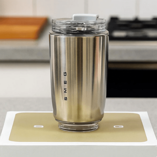 240ML Smeg Beverage Cup Travel Portable Car Drinking Cup Stainless Steel Vacuum Leak proof Coffee Thermos, Silver - BusDeals