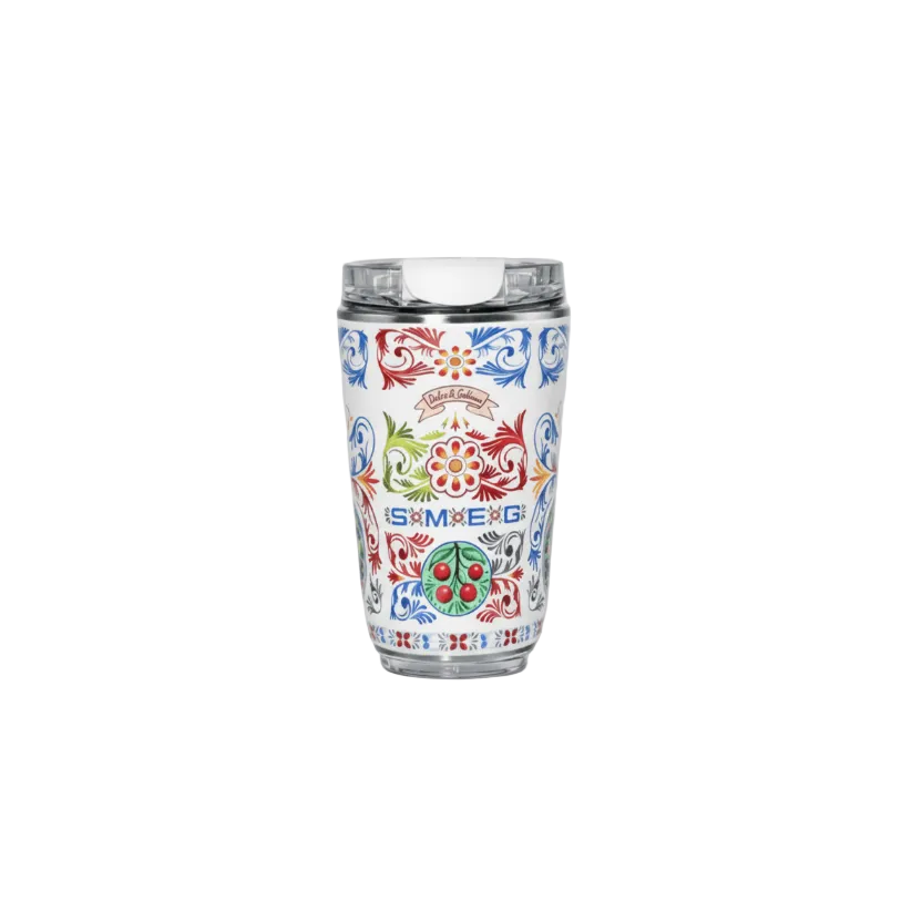 240ML Smeg Beverage Cup Travel Portable Car Drinking Cup Stainless Steel Vacuum Leak proof Coffee Thermos,Off White print - BusDeals