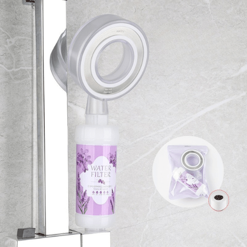 2pc Set Fragrance Shower Head Filter with Free shower head, Lavender. - BusDeals