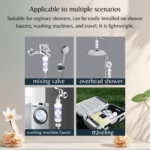 2pc Set Fragrance Shower Head Filter with Free shower head, Roses. - BusDeals