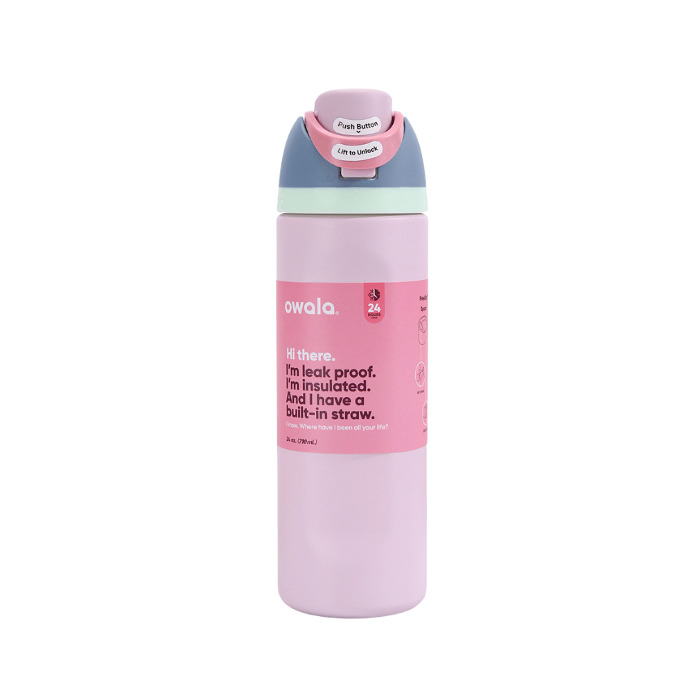 32 OZ. 945 ML Owala FreeSlip Stainless Steel Vacuum Insulated Sports Water Bottle. Pink - BusDeals