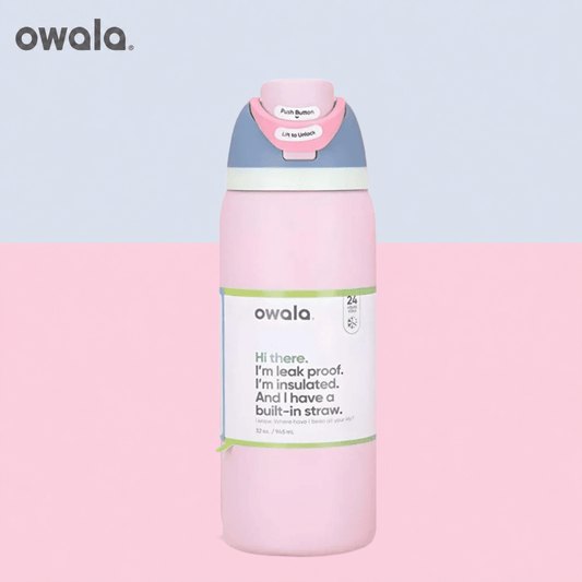 32 OZ. 945 ML Owala FreeSlip Stainless Steel Vacuum Insulated Sports Water Bottle. Pink - BusDeals