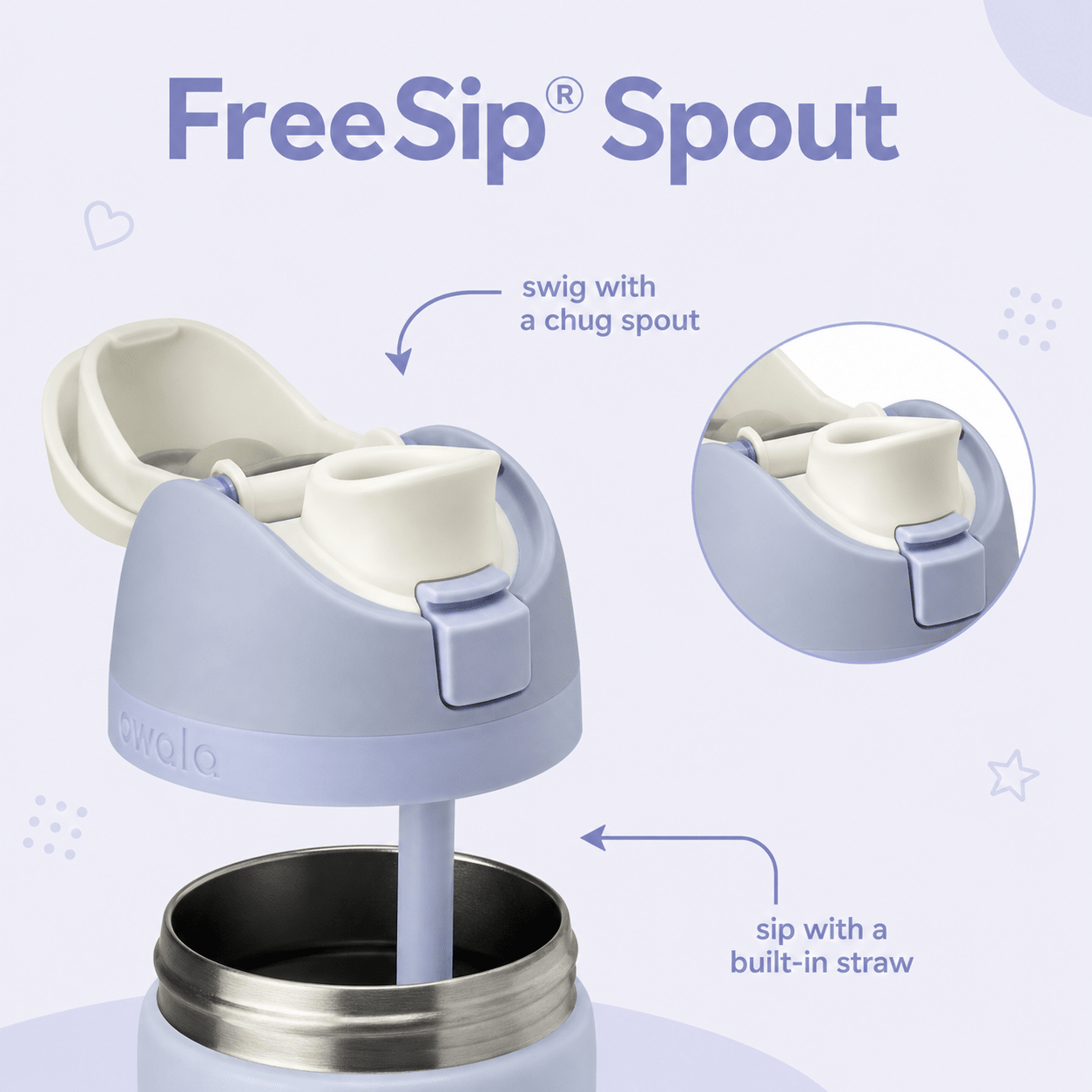 32 OZ. 945 ML Owala Snoopy FreeSlip Stainless Steel Vacuum Insulated Sports Water Bottle. Blue - BusDeals