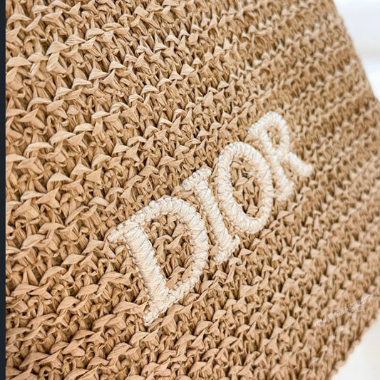 Dior Beauty Summer Counter Gift Raffia Cosmetic Clutch, Beige