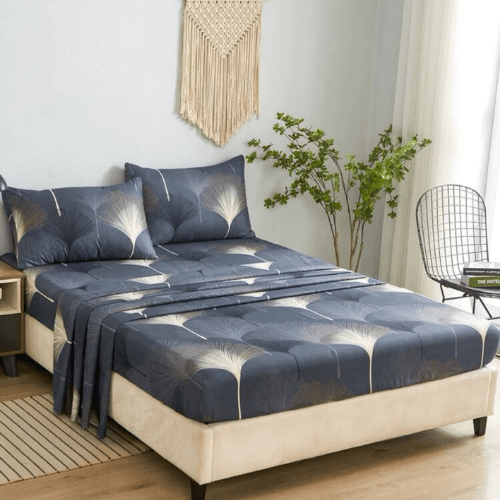 4 Pieces Bedsheet Set, Brown Color. - BusDeals