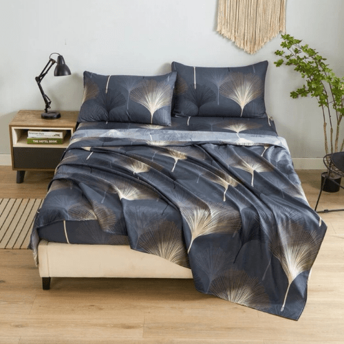 4 Pieces Bedsheet Set, Brown Color. - BusDeals