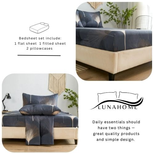 4 Pieces Bedsheet Set, Brown Color. - BusDeals