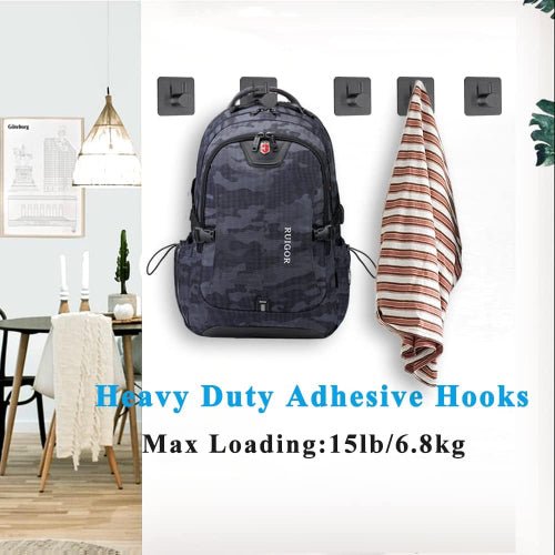 4pcs Wall Hooks Shower Hooks for Bathroom Kitchen Door - Black. - BusDeals