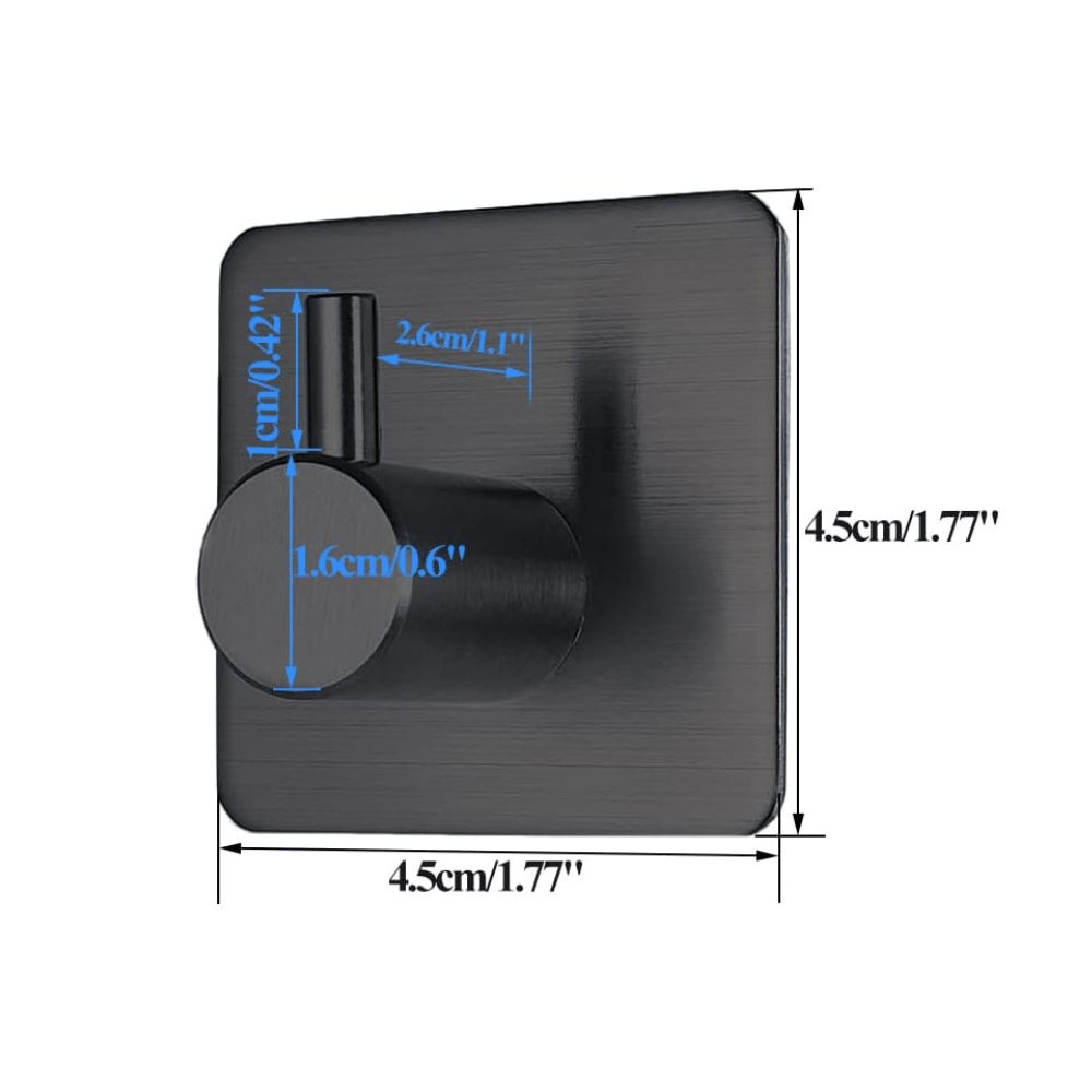 4pcs Wall Hooks Shower Hooks for Bathroom Kitchen Door - Black. - BusDeals