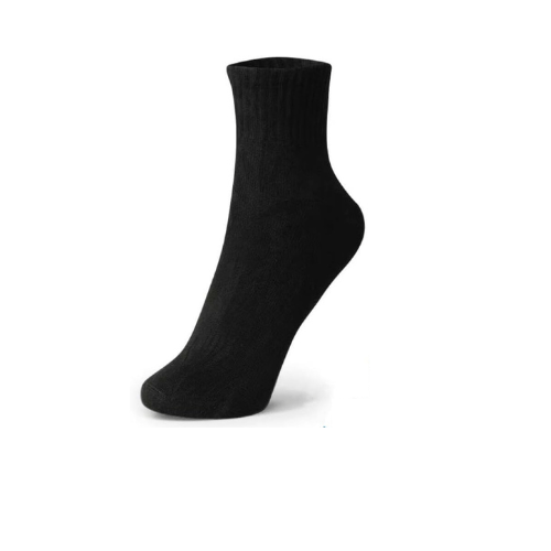 5 Pairs Disposable Cotton Socks - Travel Portable, Wash - free 36 to 42, Hight Stretch for Men Women - Single - use for Daily Use, Black - BusDeals