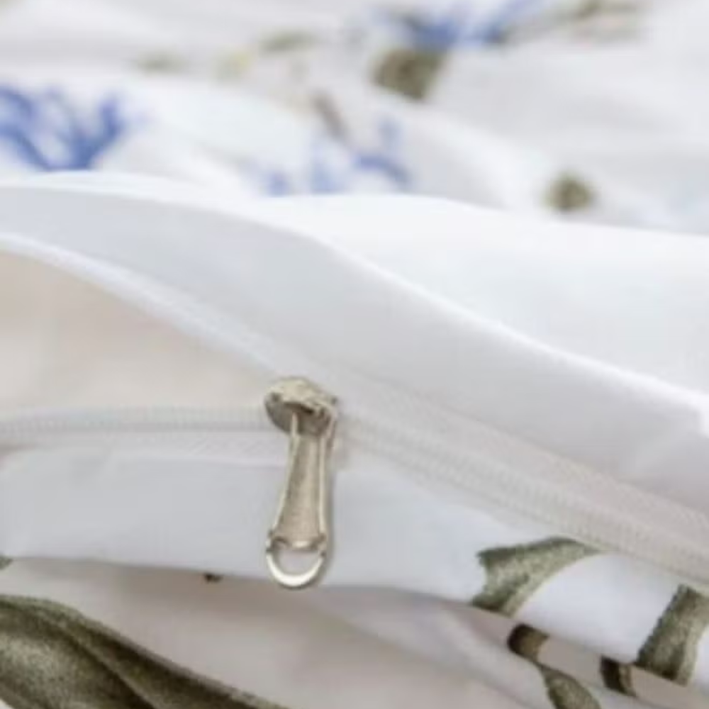 King Size 6 pieces, Spring Flower Design Cobalt Color, duvet cover set.