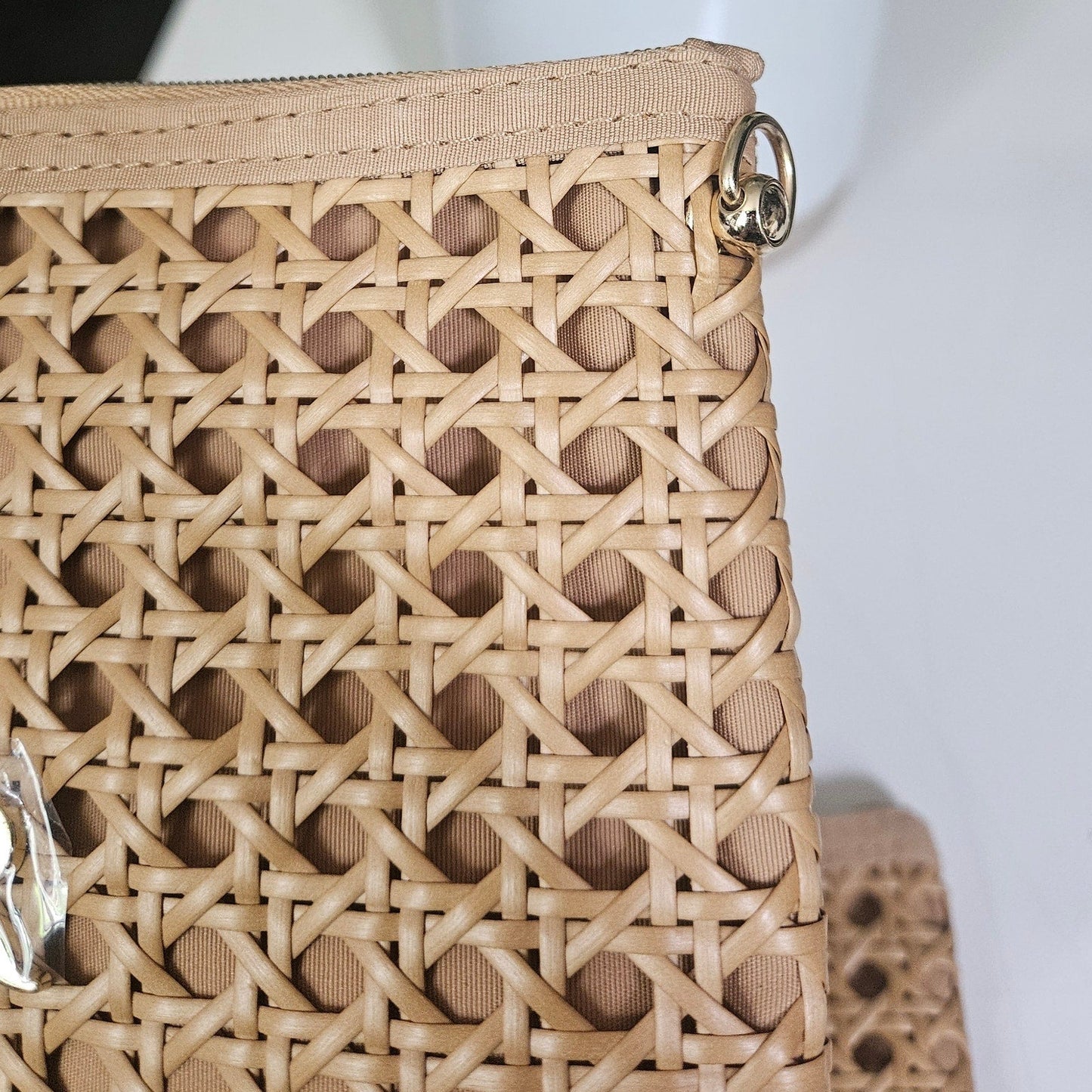 Dior Beauty Raffia Counter Cosmetic Bag Transformed to Crossbody Bag