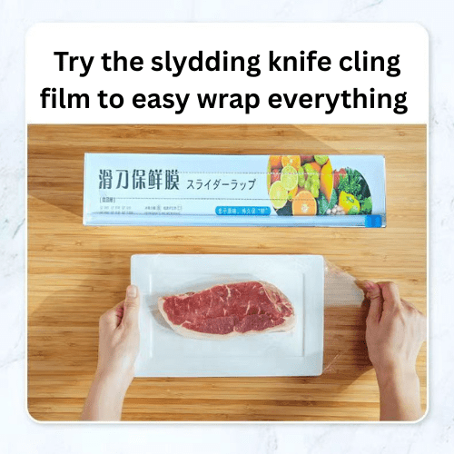 70 Meters film food disposable cover with knife and Free Refill 70 meters, Pack of 2. - BusDeals