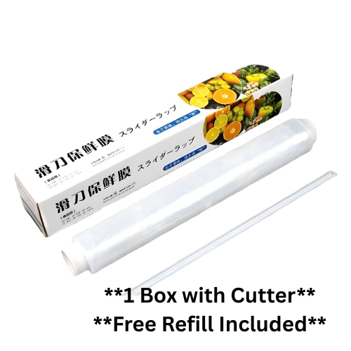 70 Meters film food disposable cover with knife and Free Refill 70 meters, Pack of 2. - BusDeals