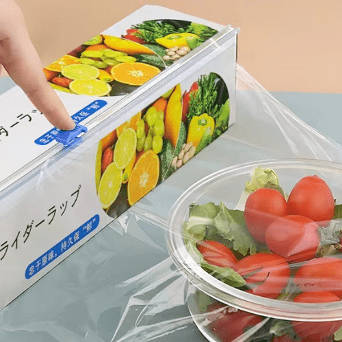 70 Meters film food disposable cover with knife and Free Refill 70 meters, Pack of 2. - BusDeals