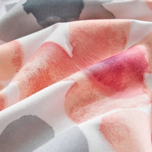 Queen size 6 piece duvet cover set pink and gray floral print., BusDeals.Today