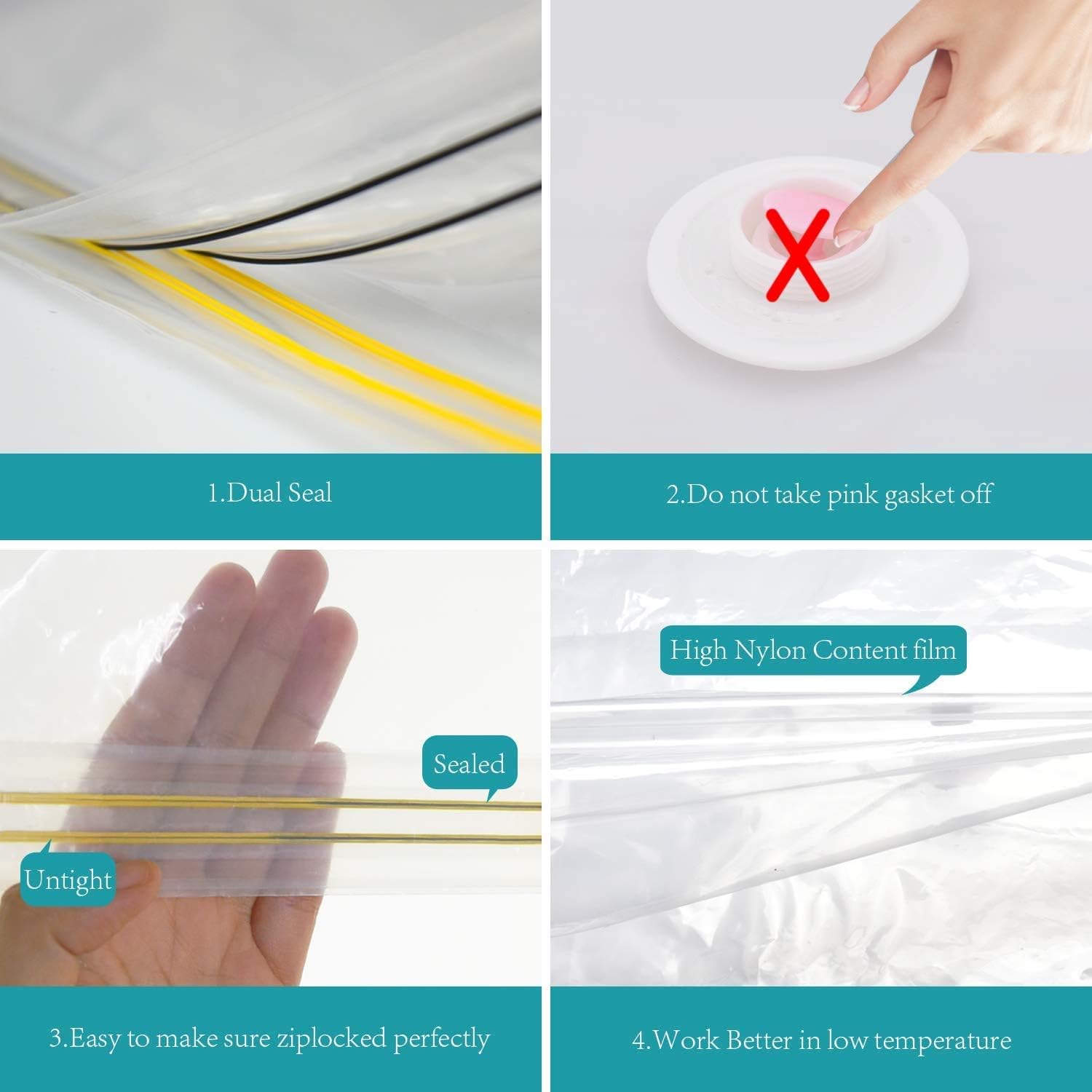 9pcs Vacuum Storage 3 Large, 3 Medium, 3 Small Bag with Free Pump for Clothes Space Saver Compressed Bags. - BusDeals