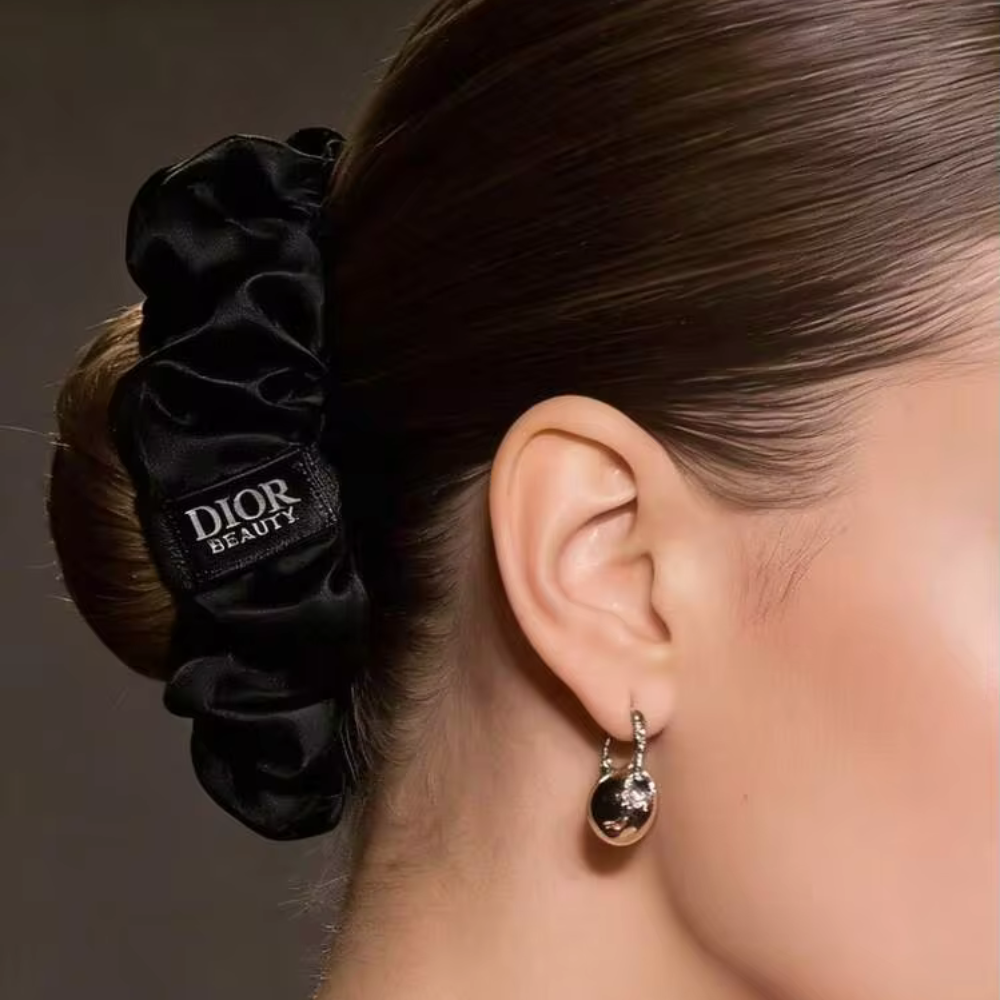 Dior Beauty Silk Satin Hair Tie, Black