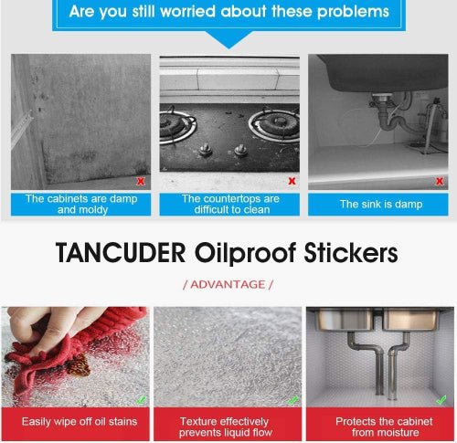 Aluminum foil waterproof paper kitchen stickers silver 40x5 meter. - BusDeals