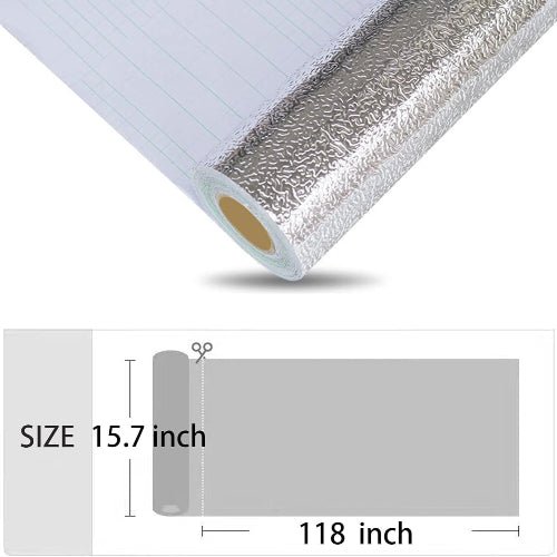 Aluminum foil waterproof paper kitchen stickers silver 40x5 meter. - BusDeals