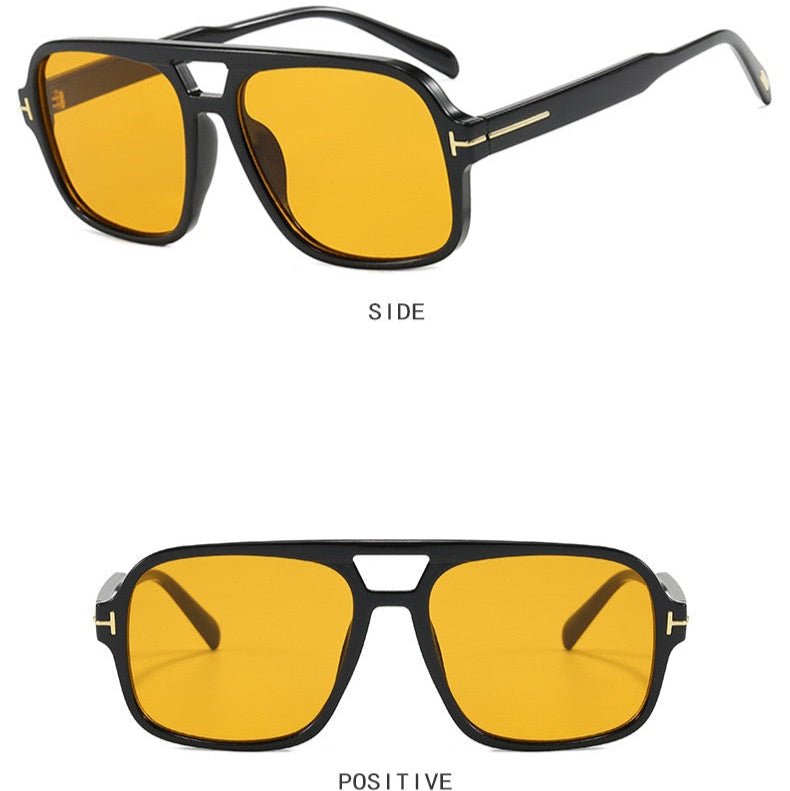 Aviator retro double bridge sunglasses, 0range. - BusDeals