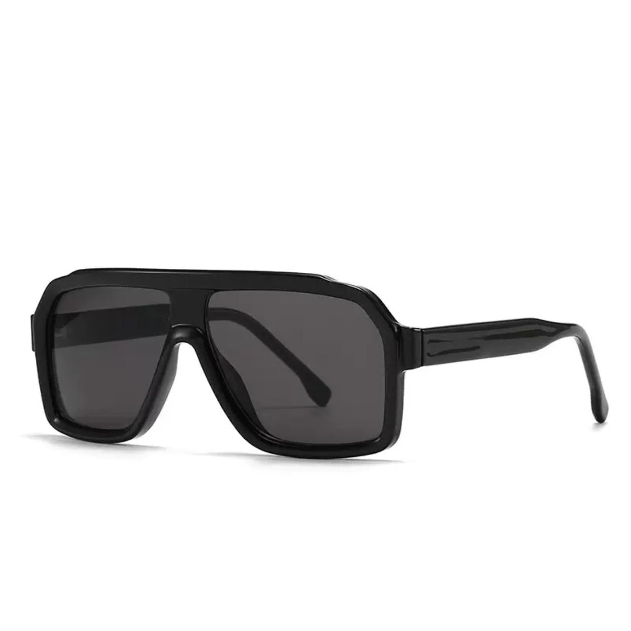 Aviator retro double bridge sunglasses, black. - BusDeals