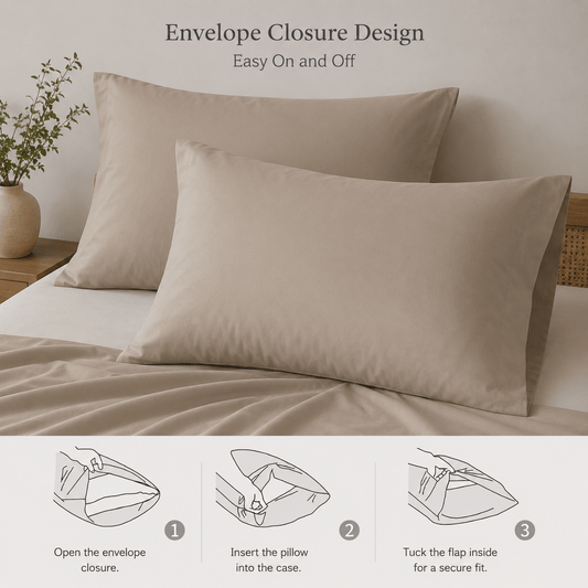Bamboo Satin King Size 6 Pieces, quality Duvet Cover set, Matte Brown color. - BusDeals